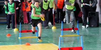 unidentified children on IAAF Kid's Athletics competition on February 10, 2012 in Donetsk, Ukraine